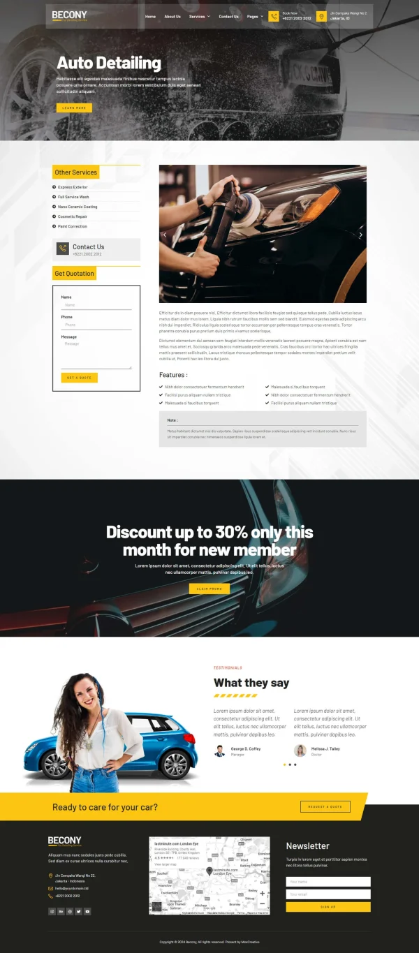 Becony - Car Detailing Services & Car Repair Elementor Template Kit - Image 4