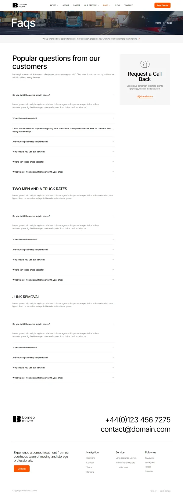 Borneo - Movers & Packers Elementor Pro Template Kit - Image 7
