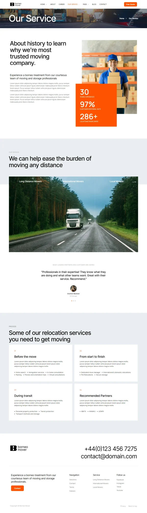 Borneo - Movers & Packers Elementor Pro Template Kit - Image 4