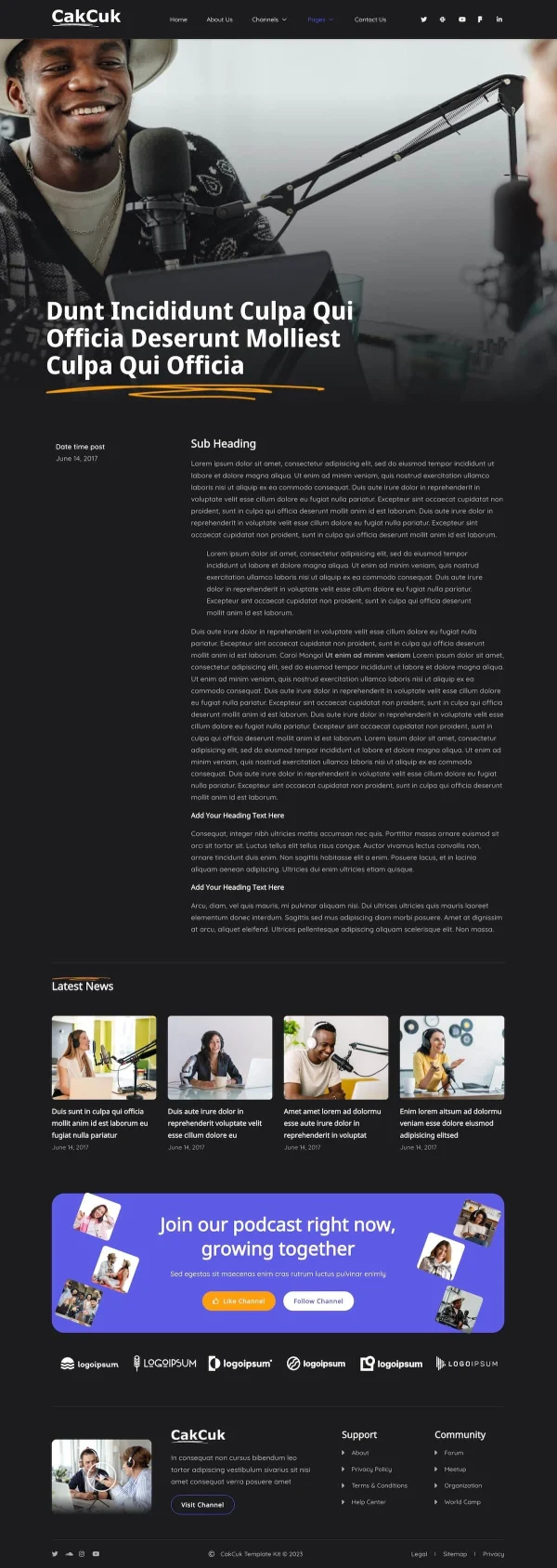 CakCuk - Podcast Channel Elementor Template Kit - Image 7