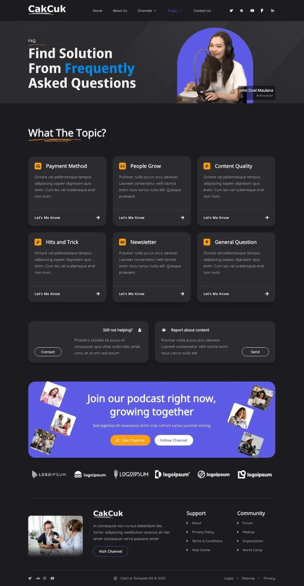 CakCuk - Podcast Channel Elementor Template Kit - Image 8