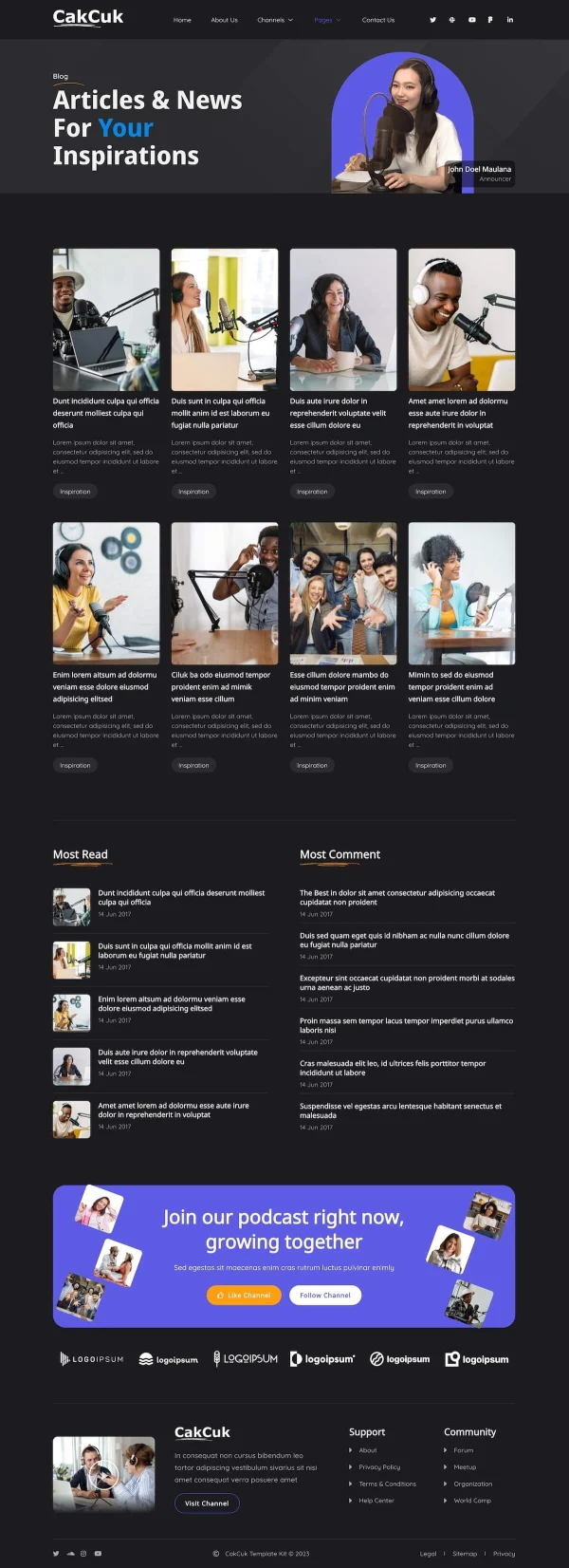CakCuk - Podcast Channel Elementor Template Kit - Image 2