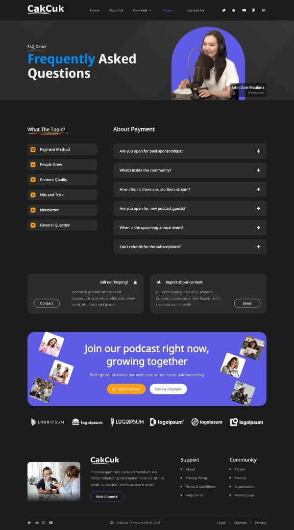 CakCuk - Podcast Channel Elementor Template Kit - Image 3