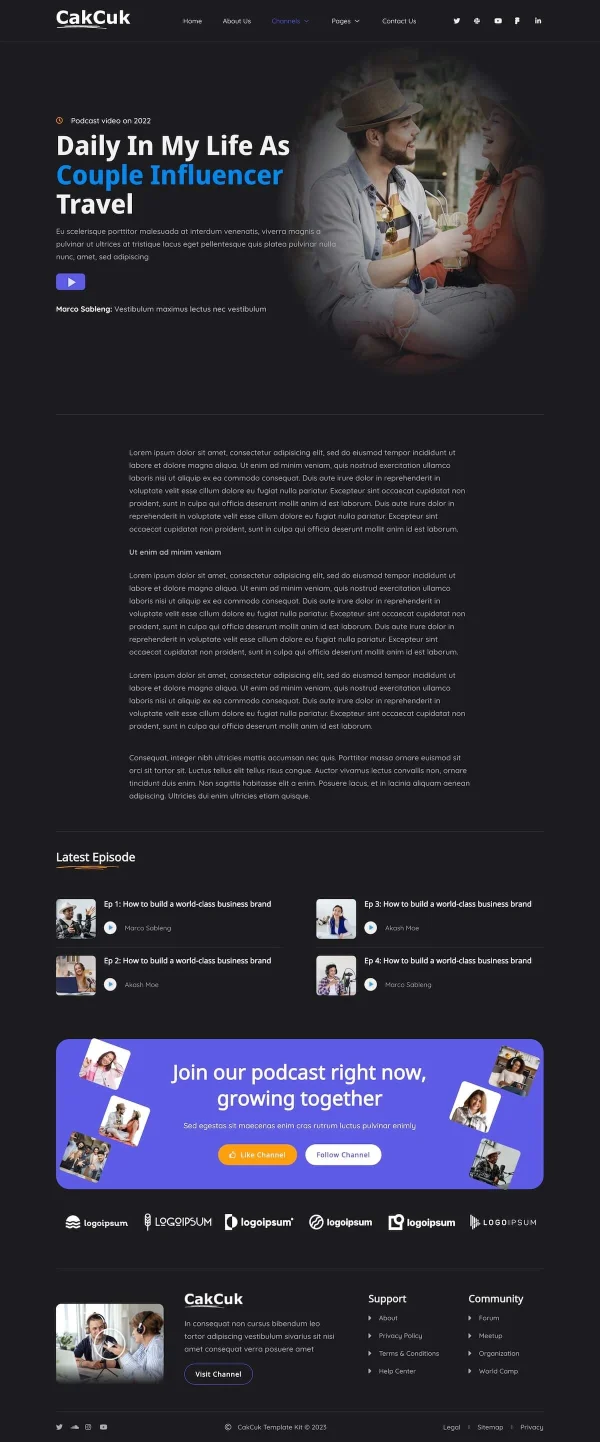 CakCuk - Podcast Channel Elementor Template Kit - Image 4