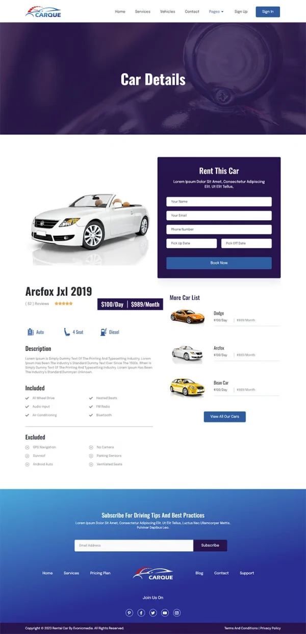 CarQue - Car Rental & Auto Services Elementor Template Kit - Image 17