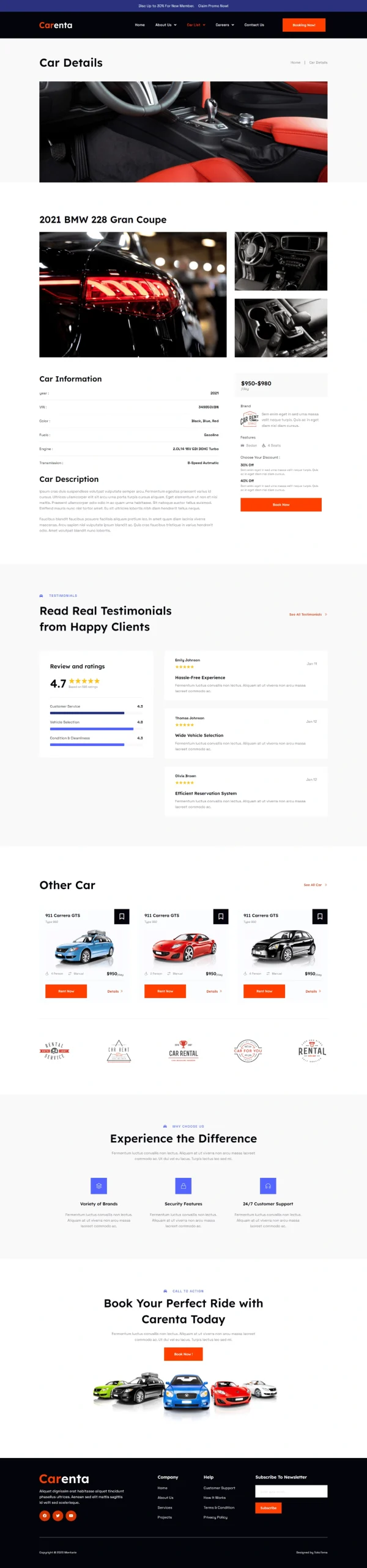 Carenta - Car Rental Business Elementor Template Kits - Image 8