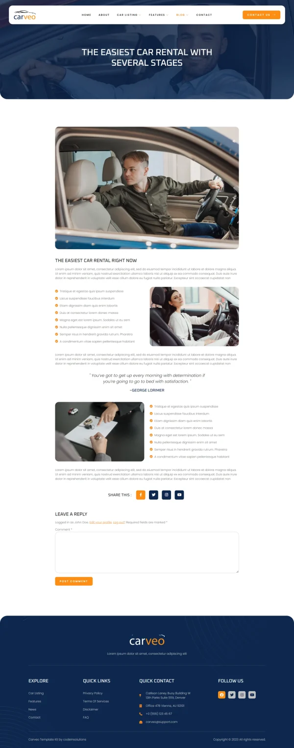 Carveo - Car Rental Elementor Template Kit - Image 13