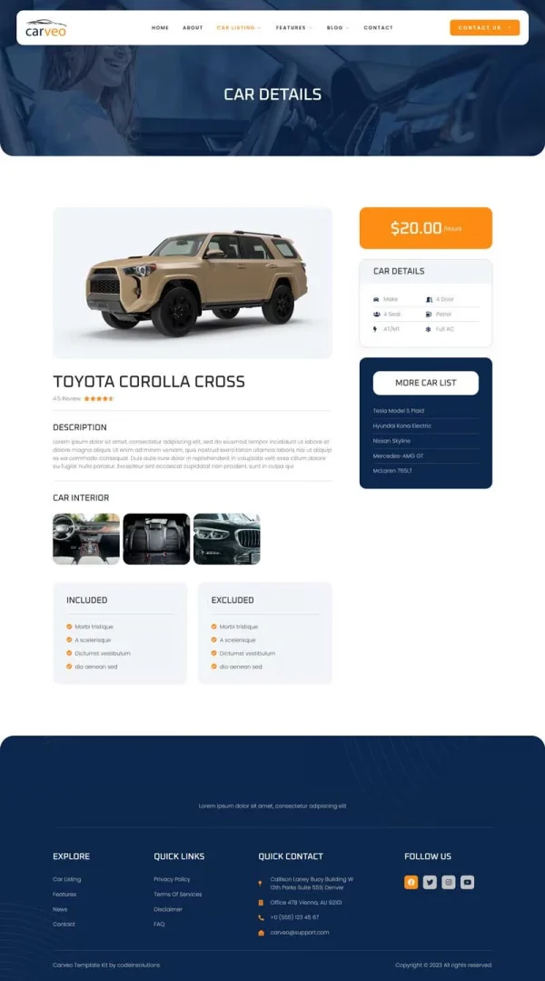 Carveo - Car Rental Elementor Template Kit - Image 7