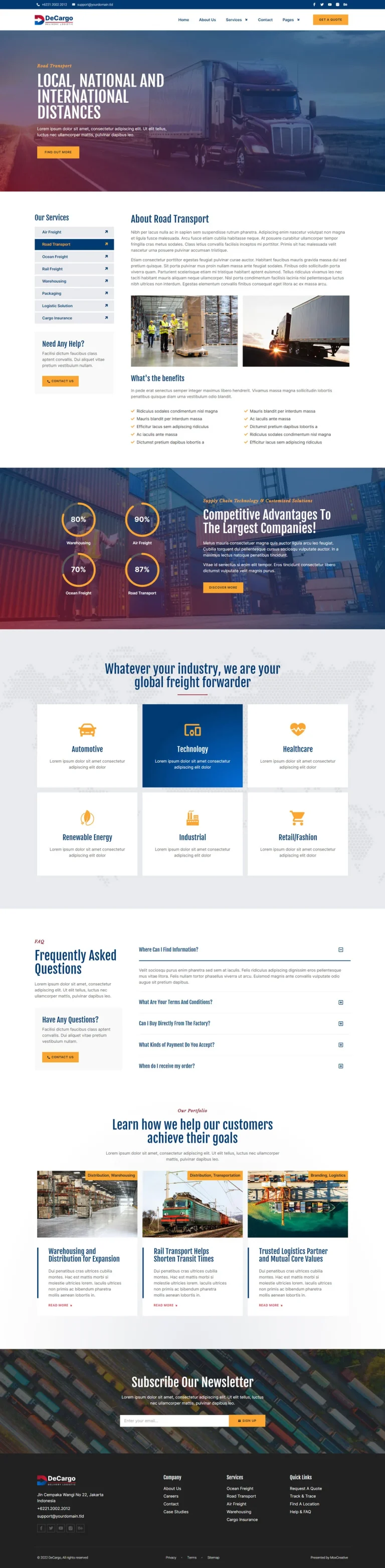 DeCargo - Logistics & Transportation Services Elementor Template Kit - Image 13