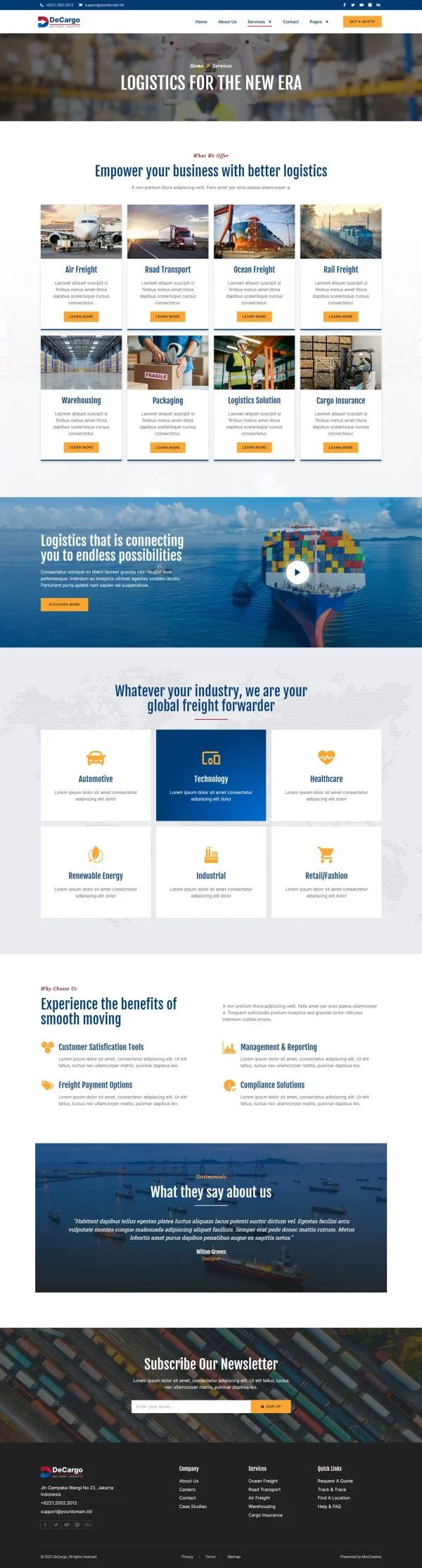 DeCargo - Logistics & Transportation Services Elementor Template Kit - Image 12