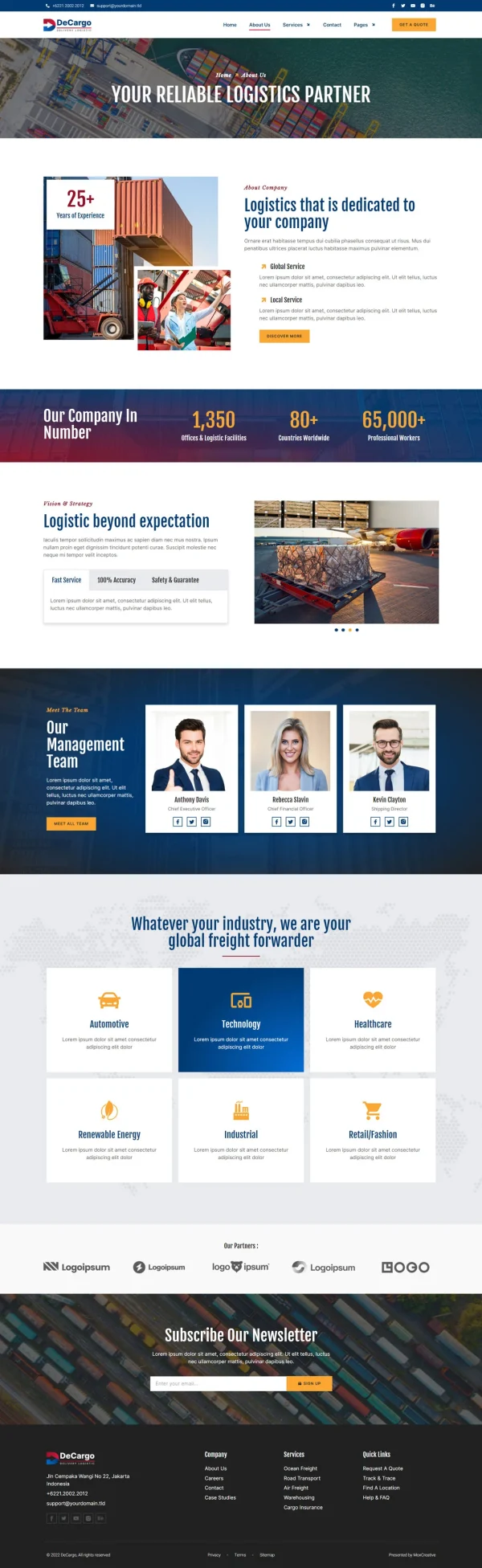 DeCargo - Logistics & Transportation Services Elementor Template Kit - Image 2