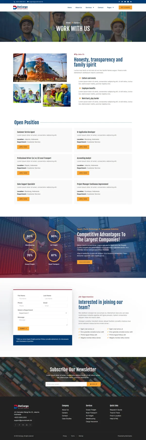 DeCargo - Logistics & Transportation Services Elementor Template Kit - Image 4