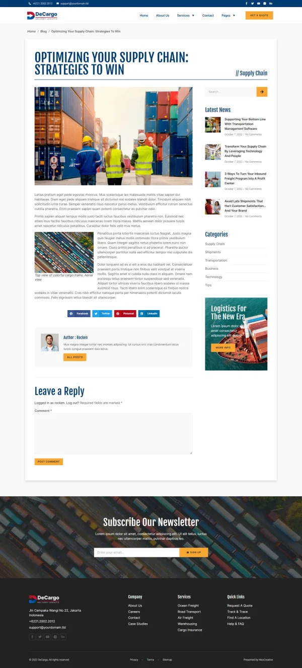DeCargo - Logistics & Transportation Services Elementor Template Kit - Image 5