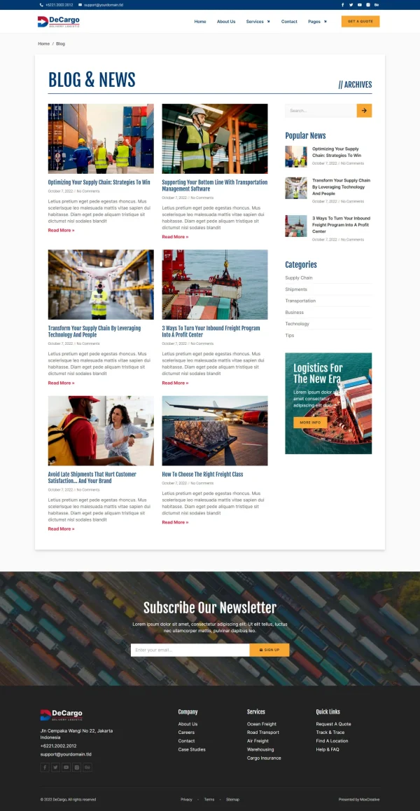 DeCargo - Logistics & Transportation Services Elementor Template Kit - Image 6