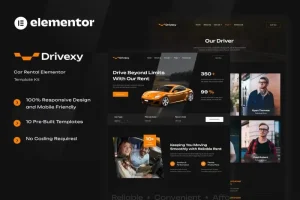 Drivexy - Car Rental Elementor Template Kit