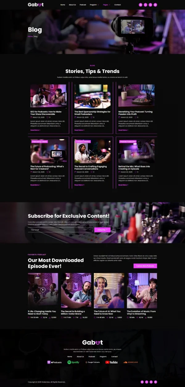 Gabut - Podcaster Elementor Template Kit - Image 5