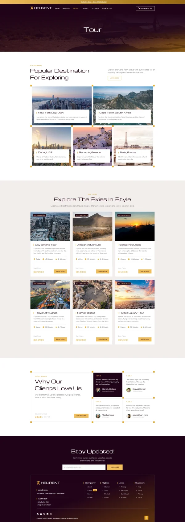 Helirent - Helicopter Charter Elementor Template Kit - Image 11