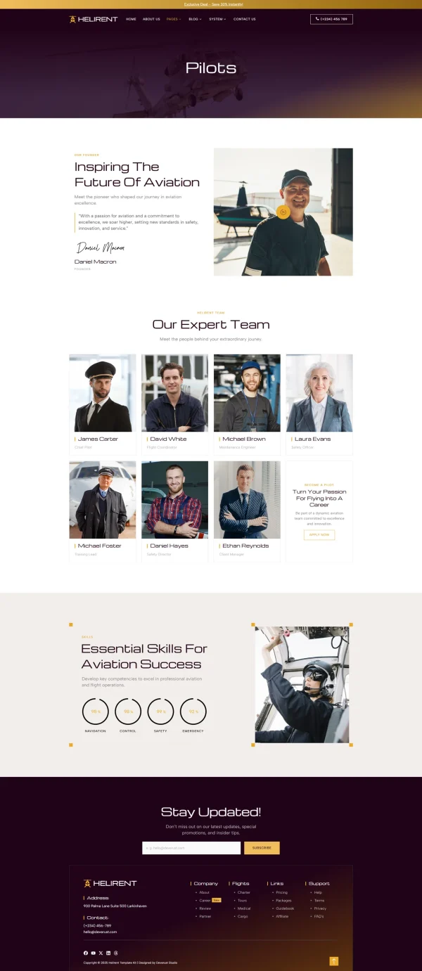 Helirent - Helicopter Charter Elementor Template Kit - Image 9
