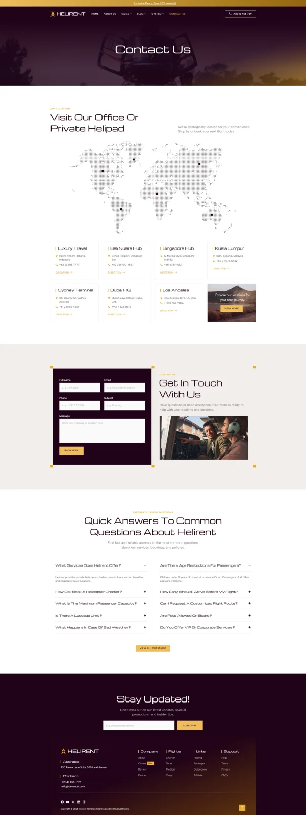 Helirent - Helicopter Charter Elementor Template Kit - Image 8