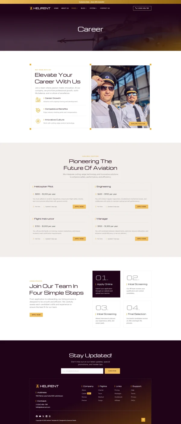 Helirent - Helicopter Charter Elementor Template Kit - Image 15