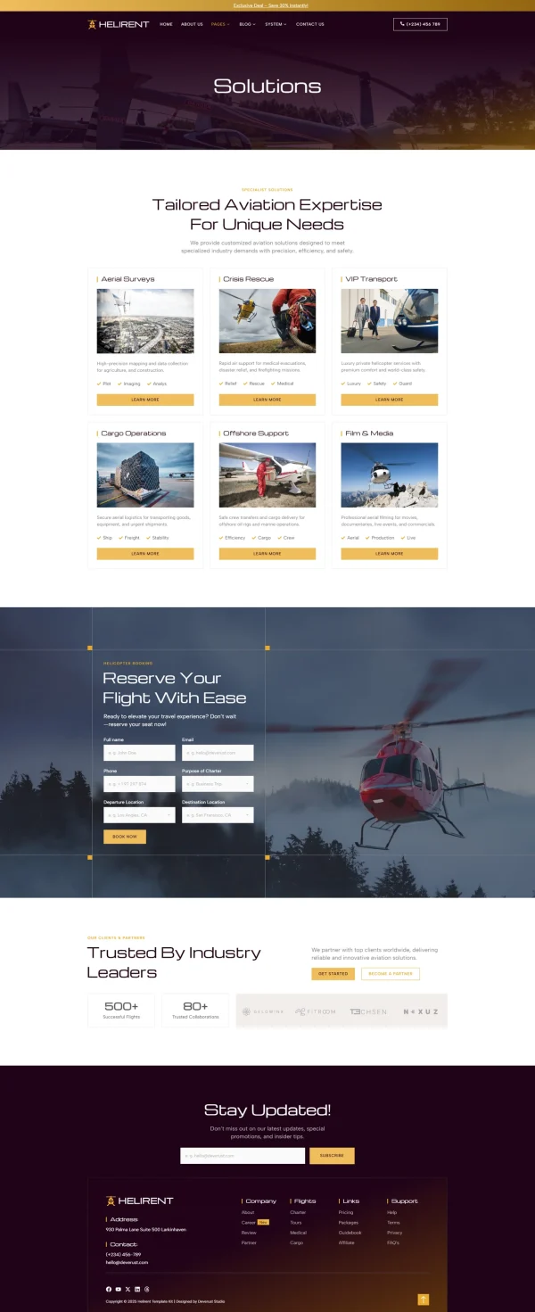 Helirent - Helicopter Charter Elementor Template Kit - Image 17