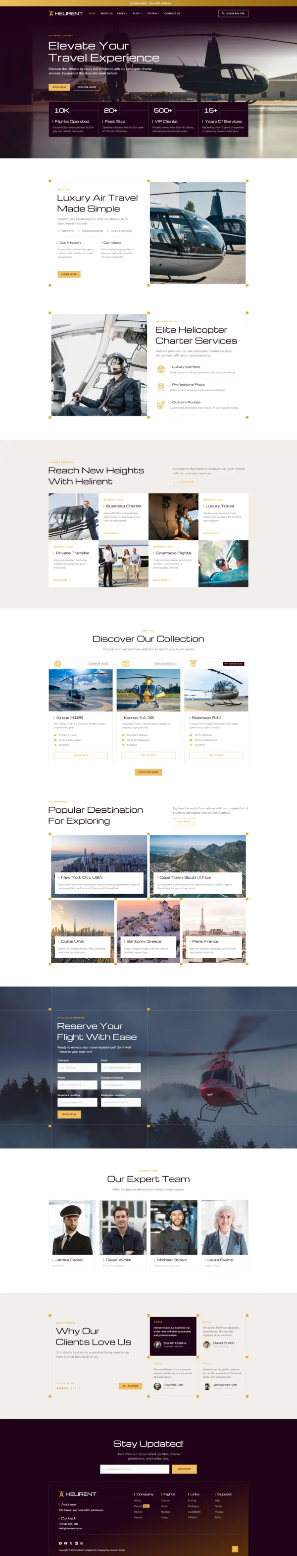 Helirent - Helicopter Charter Elementor Template Kit - Image 3