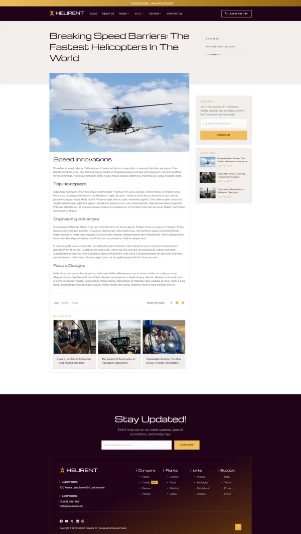 Helirent - Helicopter Charter Elementor Template Kit - Image 24