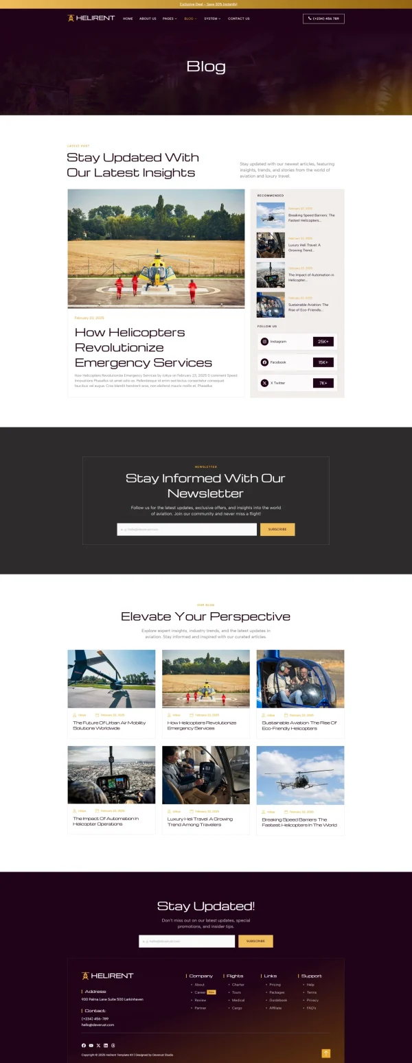 Helirent - Helicopter Charter Elementor Template Kit - Image 23