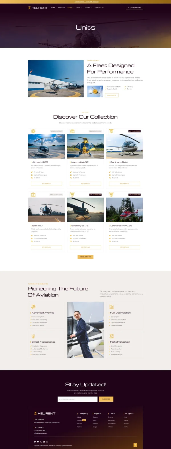 Helirent - Helicopter Charter Elementor Template Kit - Image 22