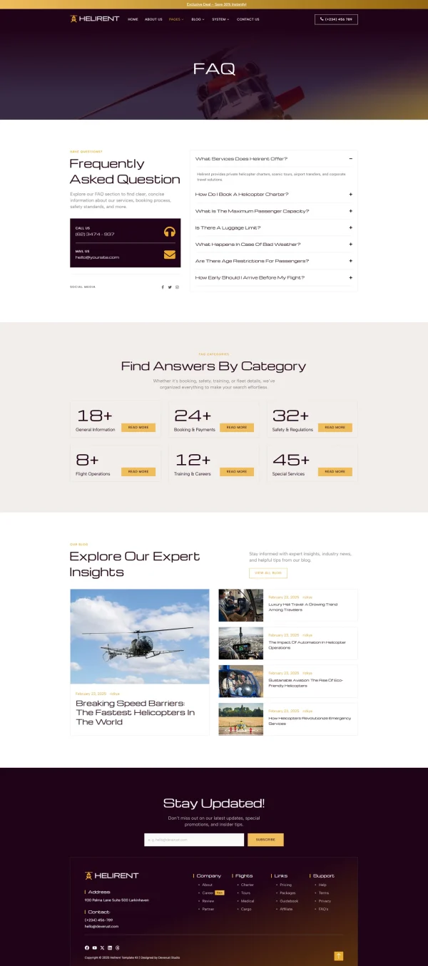 Helirent - Helicopter Charter Elementor Template Kit - Image 5