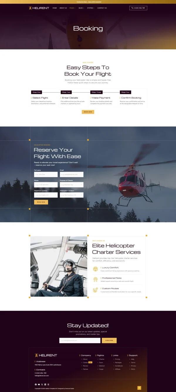 Helirent - Helicopter Charter Elementor Template Kit - Image 13