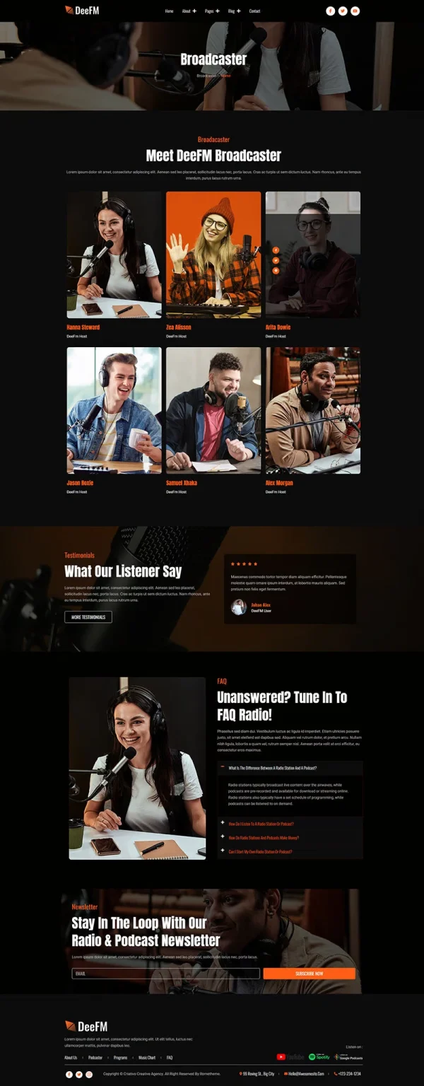 DeeFM - Radio Station & Podcaster Elementor Pro Template Kit - Image 7