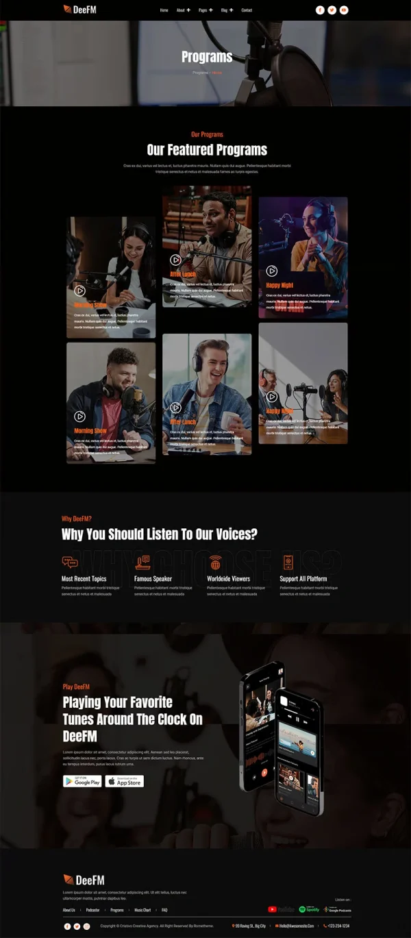 DeeFM - Radio Station & Podcaster Elementor Pro Template Kit - Image 8
