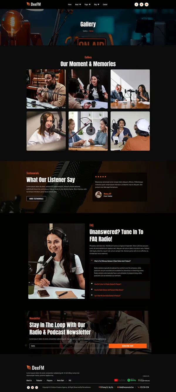 DeeFM - Radio Station & Podcaster Elementor Pro Template Kit - Image 10