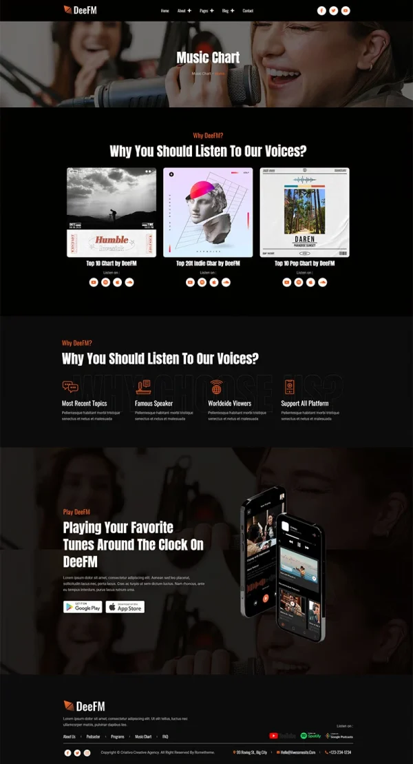 DeeFM - Radio Station & Podcaster Elementor Pro Template Kit - Image 11