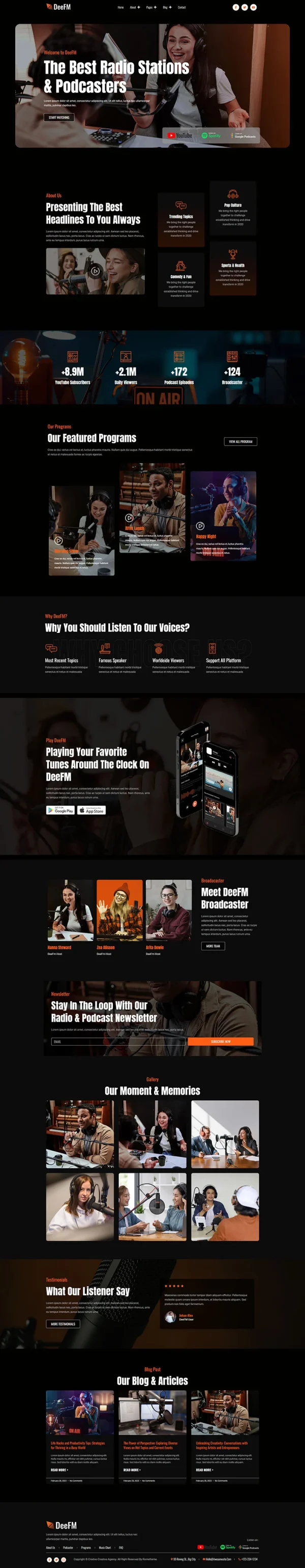 DeeFM - Radio Station & Podcaster Elementor Pro Template Kit - Image 2