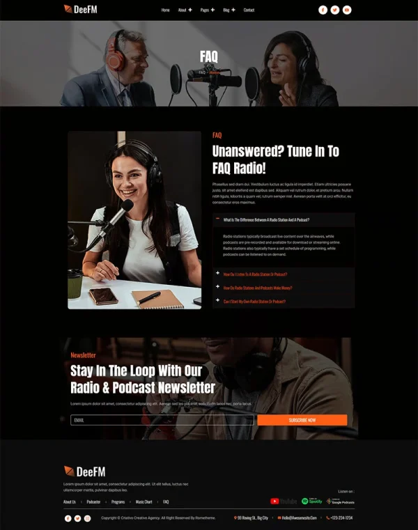 DeeFM - Radio Station & Podcaster Elementor Pro Template Kit - Image 13
