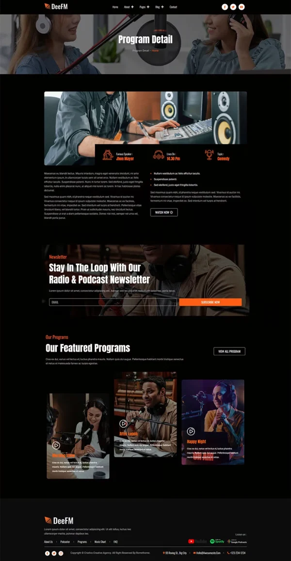 DeeFM - Radio Station & Podcaster Elementor Pro Template Kit - Image 14