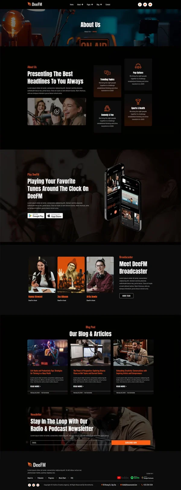 DeeFM - Radio Station & Podcaster Elementor Pro Template Kit - Image 3