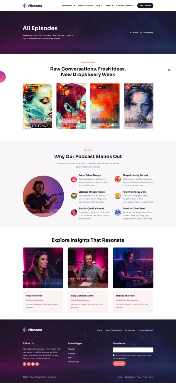 Kit Templat Vibecast - Podcast Studio Elementor Pro - Image 3