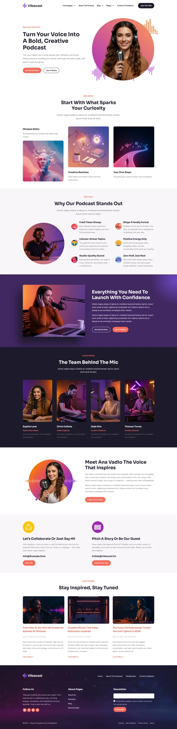 Kit Templat Vibecast - Podcast Studio Elementor Pro - Image 4