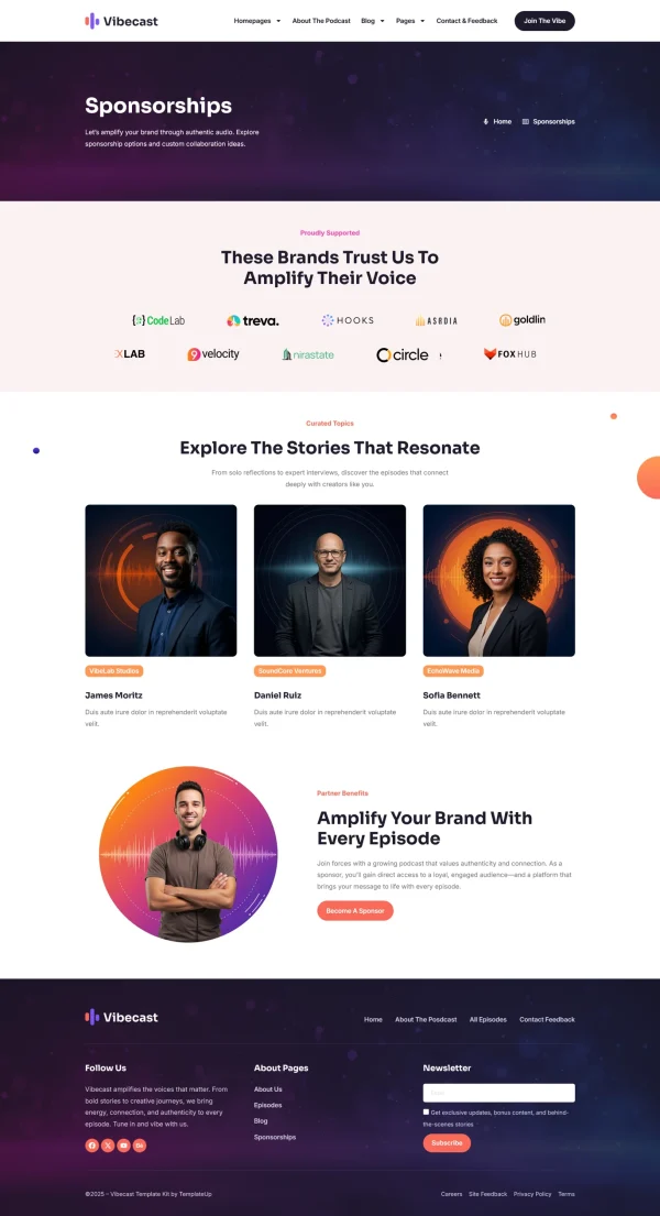 Kit Templat Vibecast - Podcast Studio Elementor Pro - Image 5