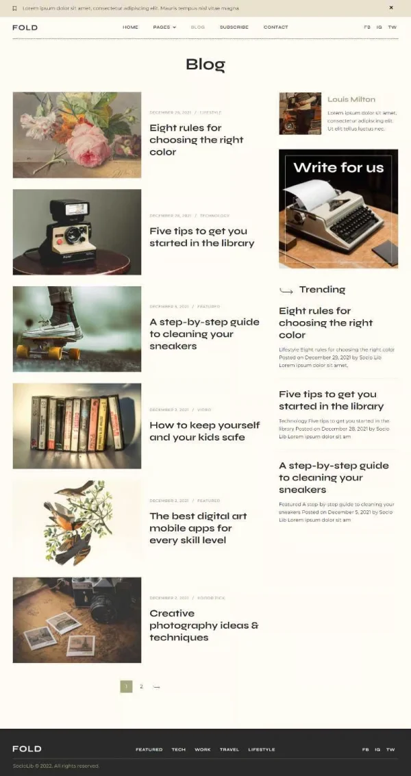 Fold - Vintage Style Blog Elementor Template Kit - Image 4