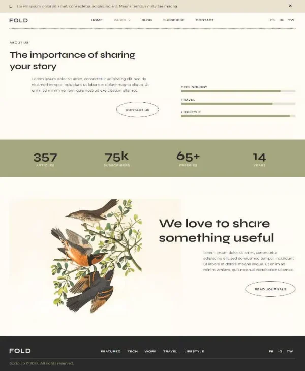 Fold - Vintage Style Blog Elementor Template Kit - Image 3
