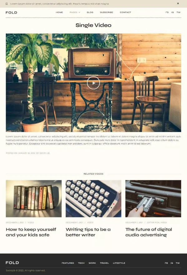 Fold - Vintage Style Blog Elementor Template Kit - Image 2