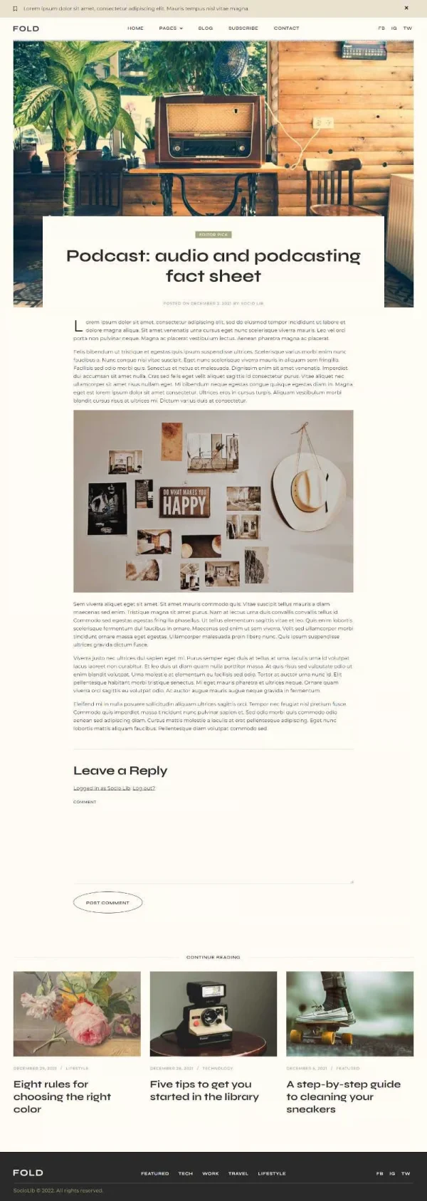 Fold - Vintage Style Blog Elementor Template Kit - Image 10