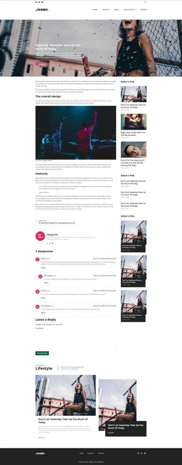 Logen - Lifestyle Blog Elementor Pro Template Kit - Image 11