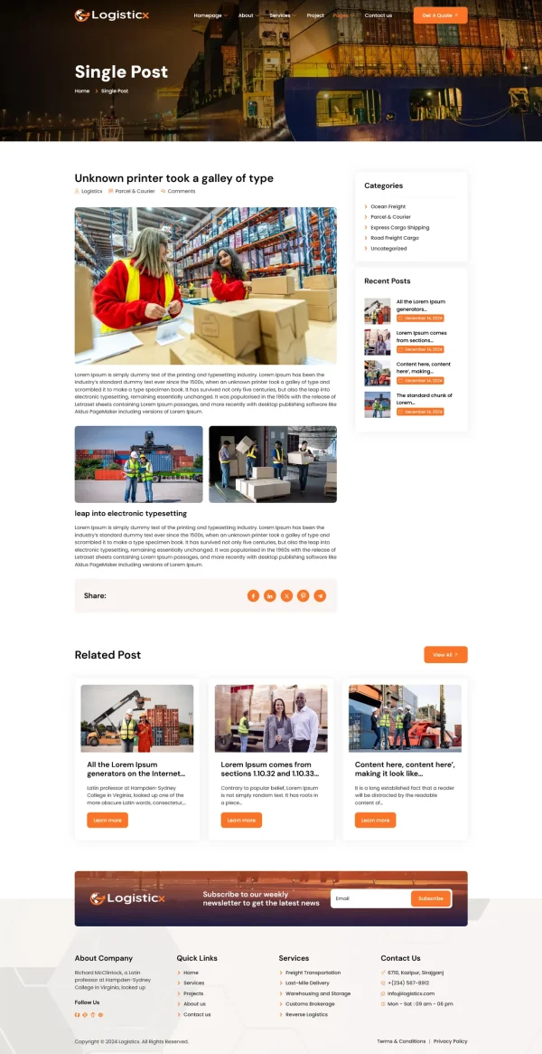 Logisticx - Logistics & Transportation Elementor Template Kit - Image 9