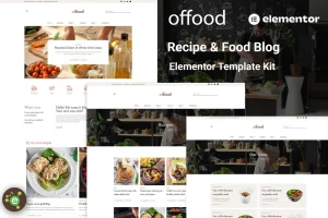 Offood - Kit Template Elementor Blog Resep & Makanan