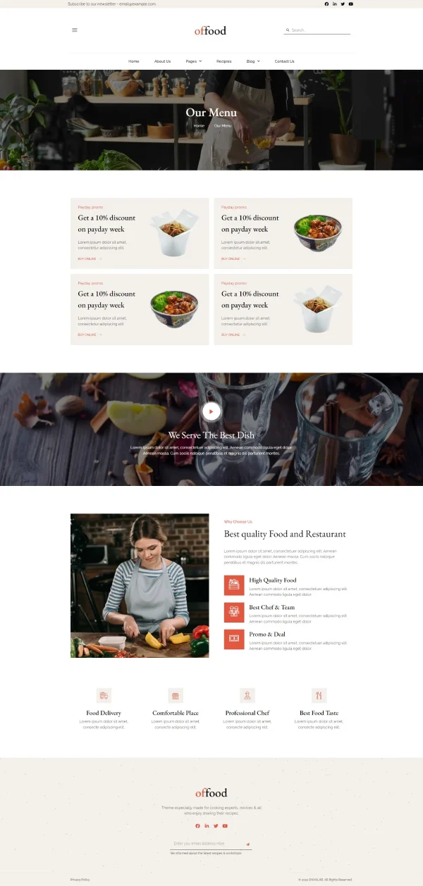 Offood - Kit Template Elementor Blog Resep & Makanan - Image 8